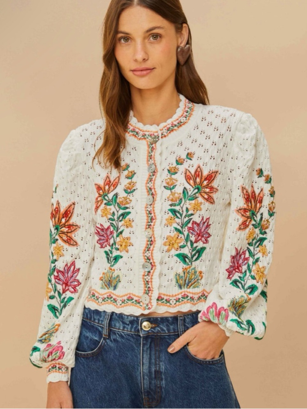 NWOT Farm Rio Garden Delight knit cardigan